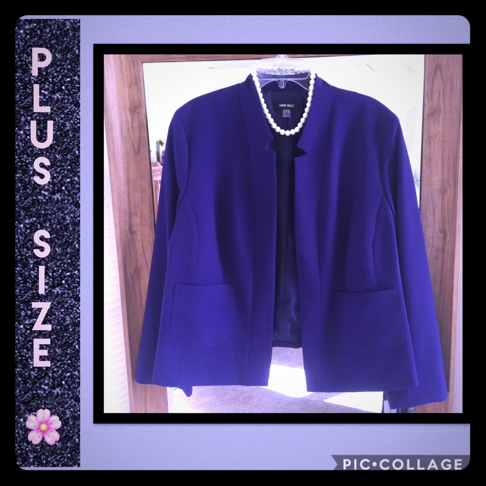 Nine West Women's Plus Size Blazer - Purple